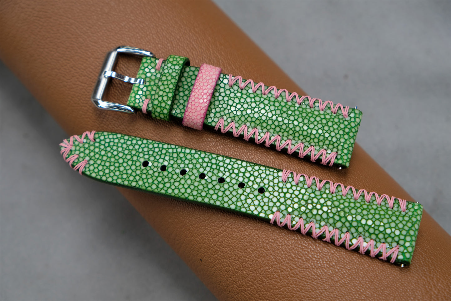 Green Stingray Leather Watch Strap