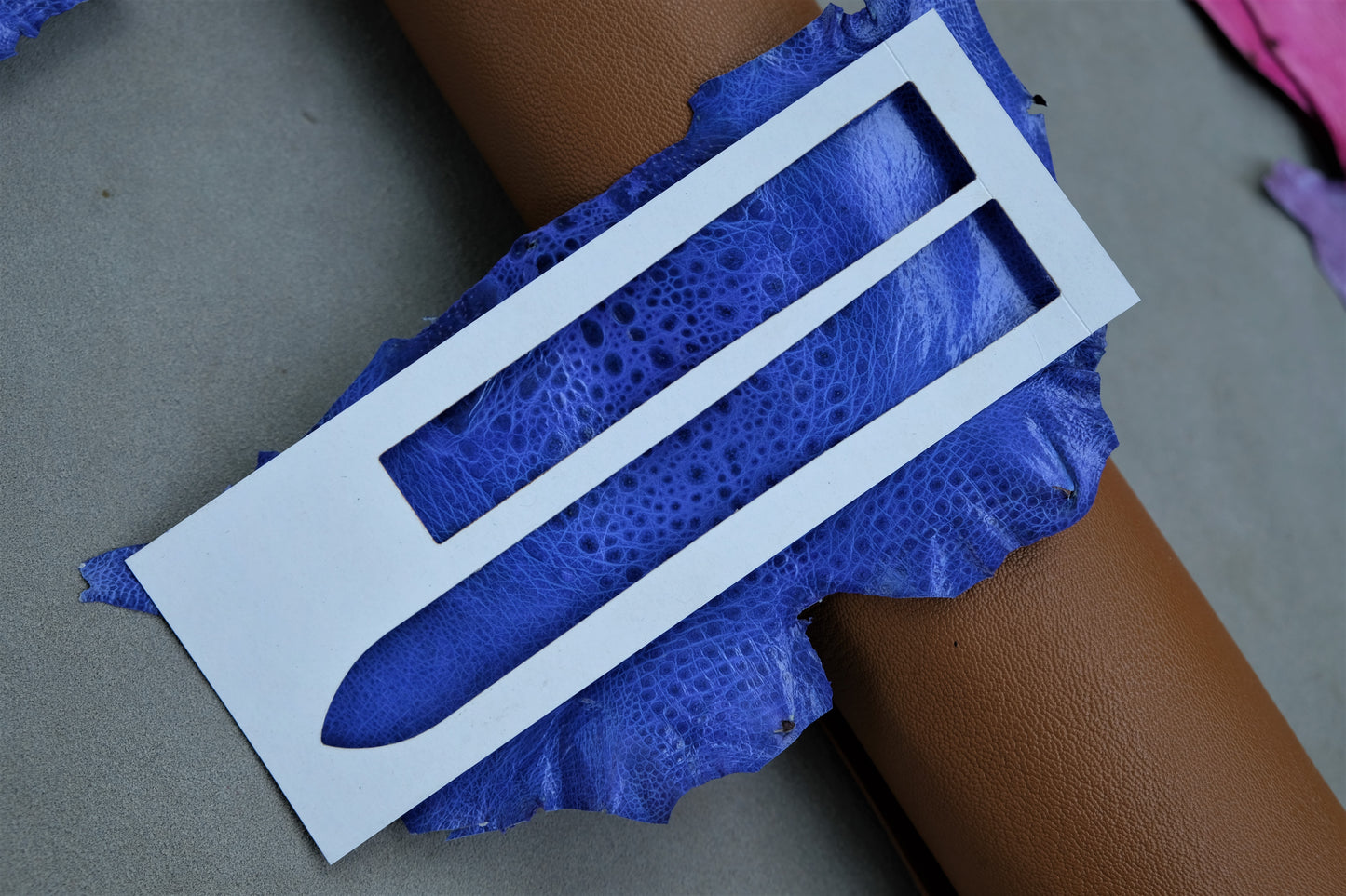 Custom Blue Toad Leather Watch Strap