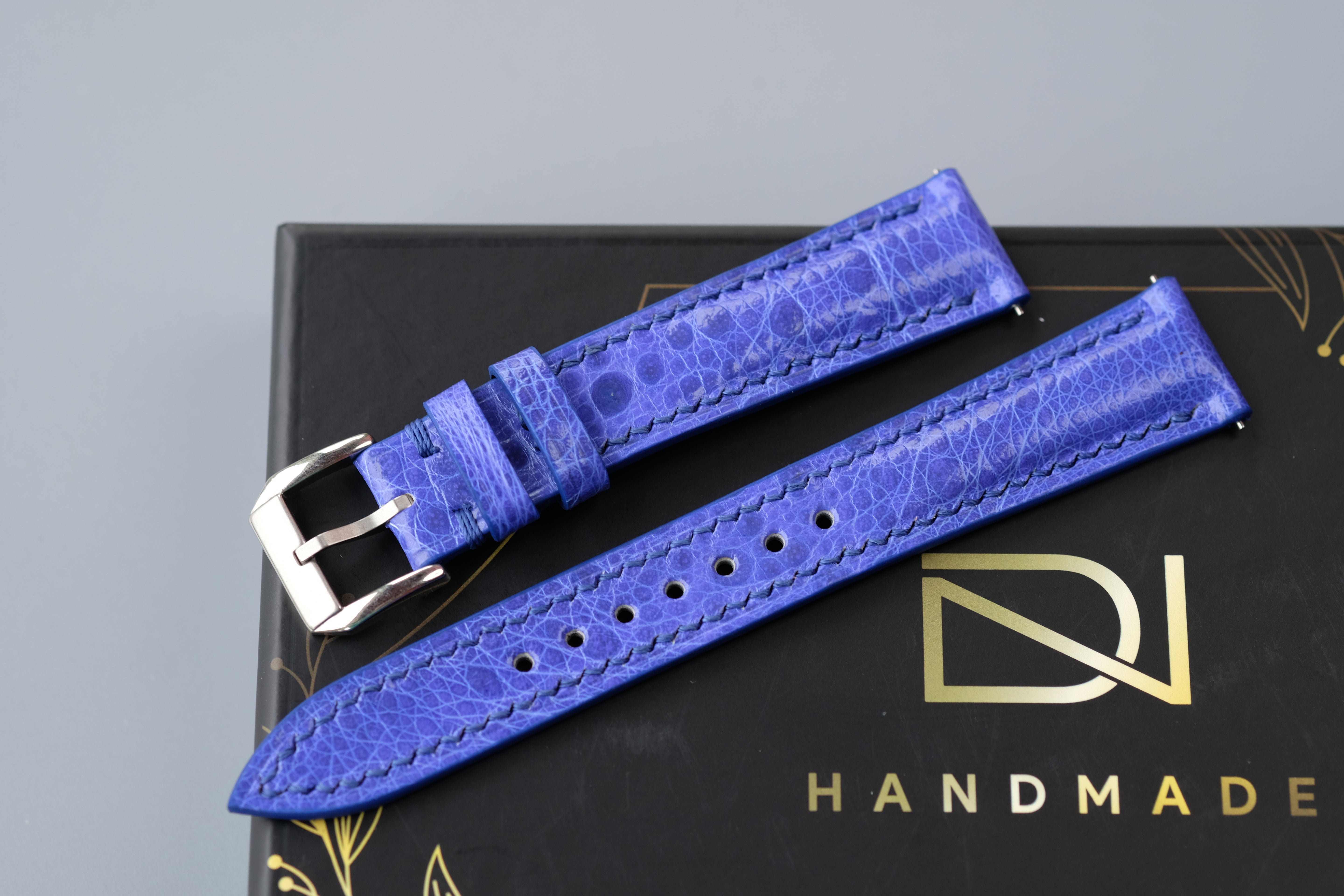 Blue Toad Leather Watch Strap – Custom Sizes 10mm to 26mm