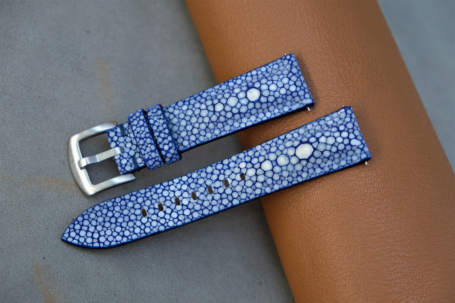 Blue Stingray Watch Strap 2 Pearl In The Center