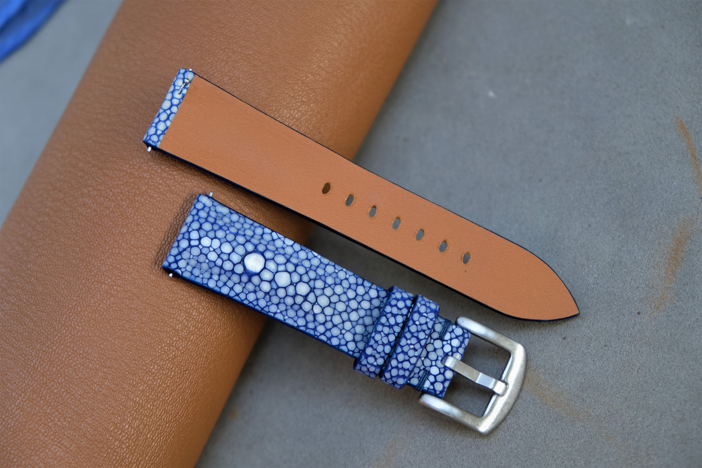 Blue Stingray Watch Strap 2 Pearl In The Center