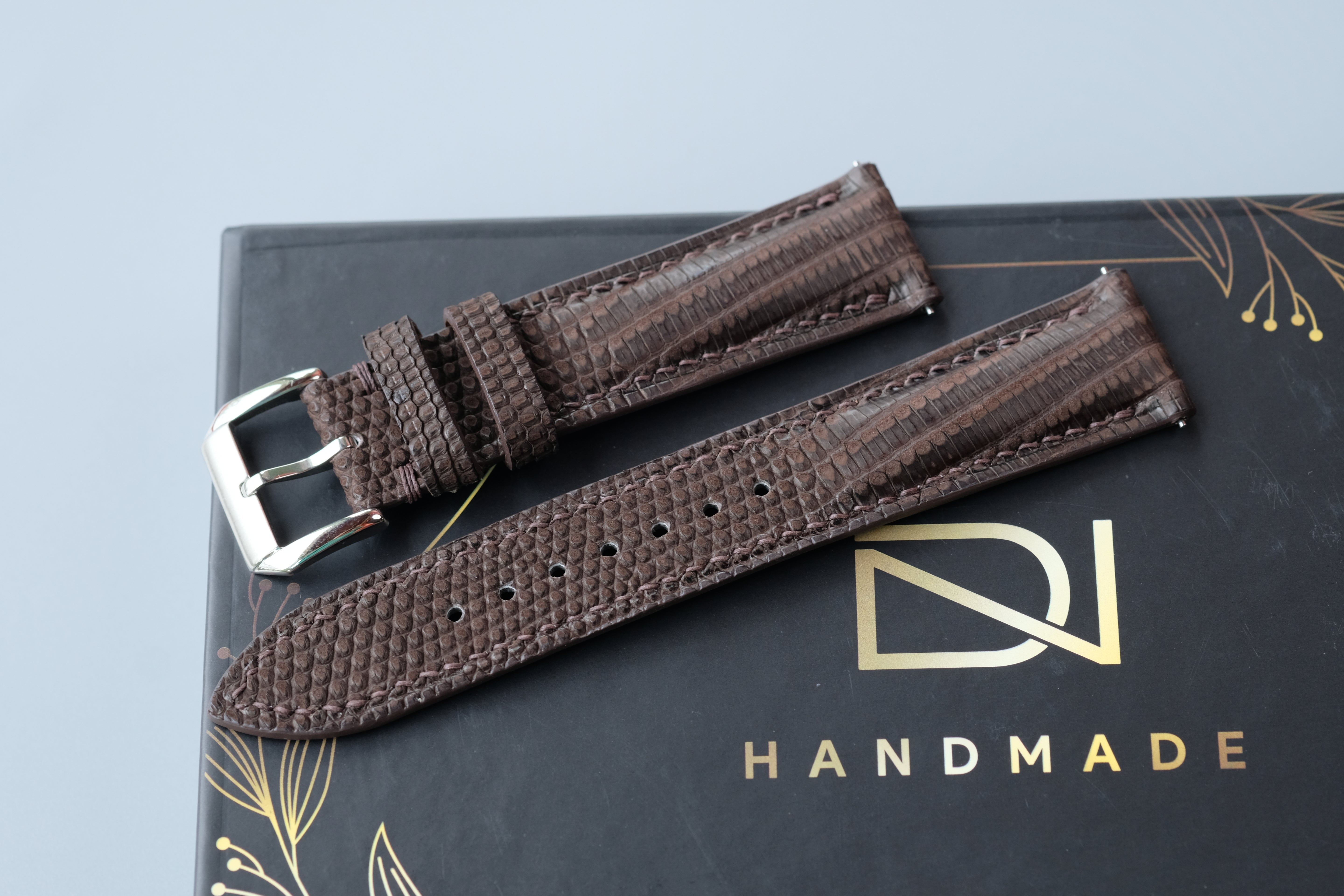 Brown Nubuck Lizard Leather Watch Strap – Custom Sizes 10mm to 26mm