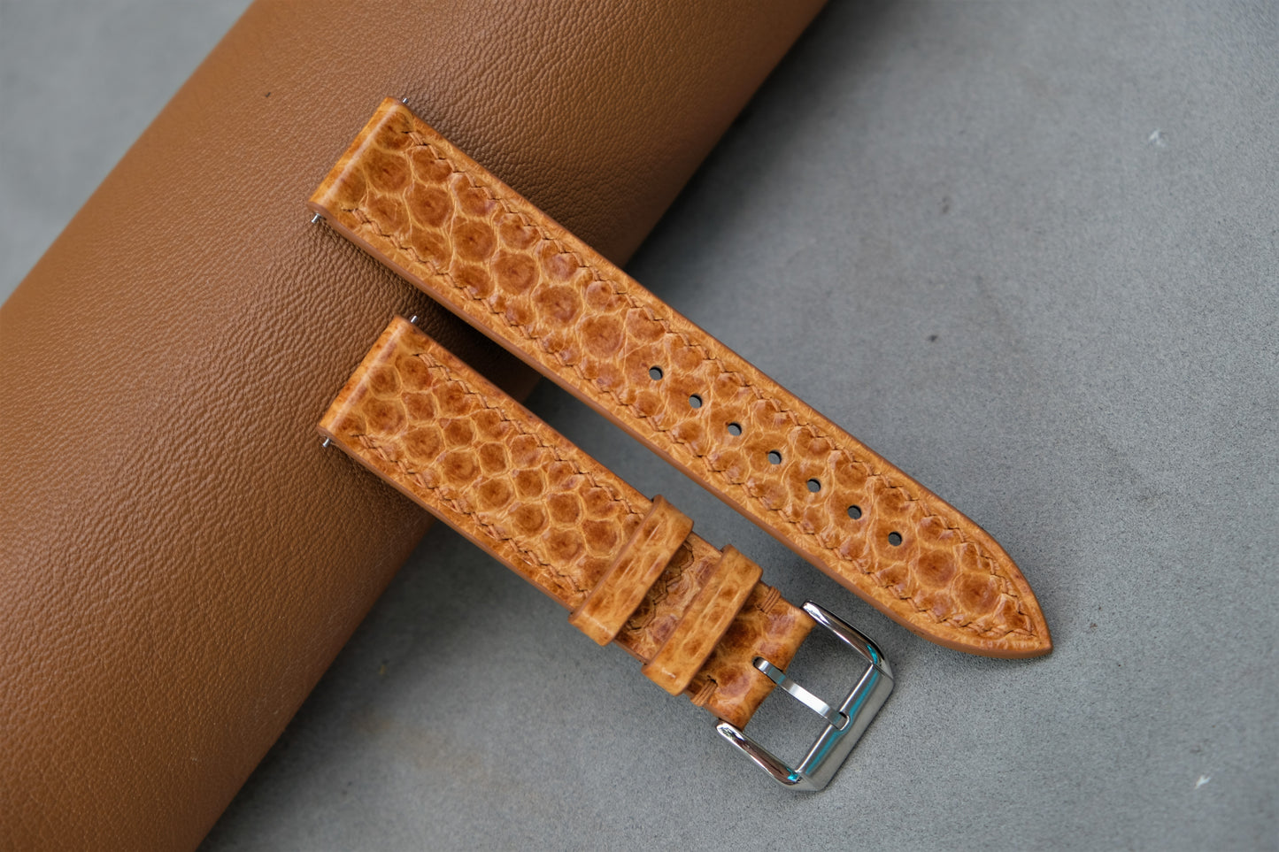 Snakeskin Leather Watch Strap