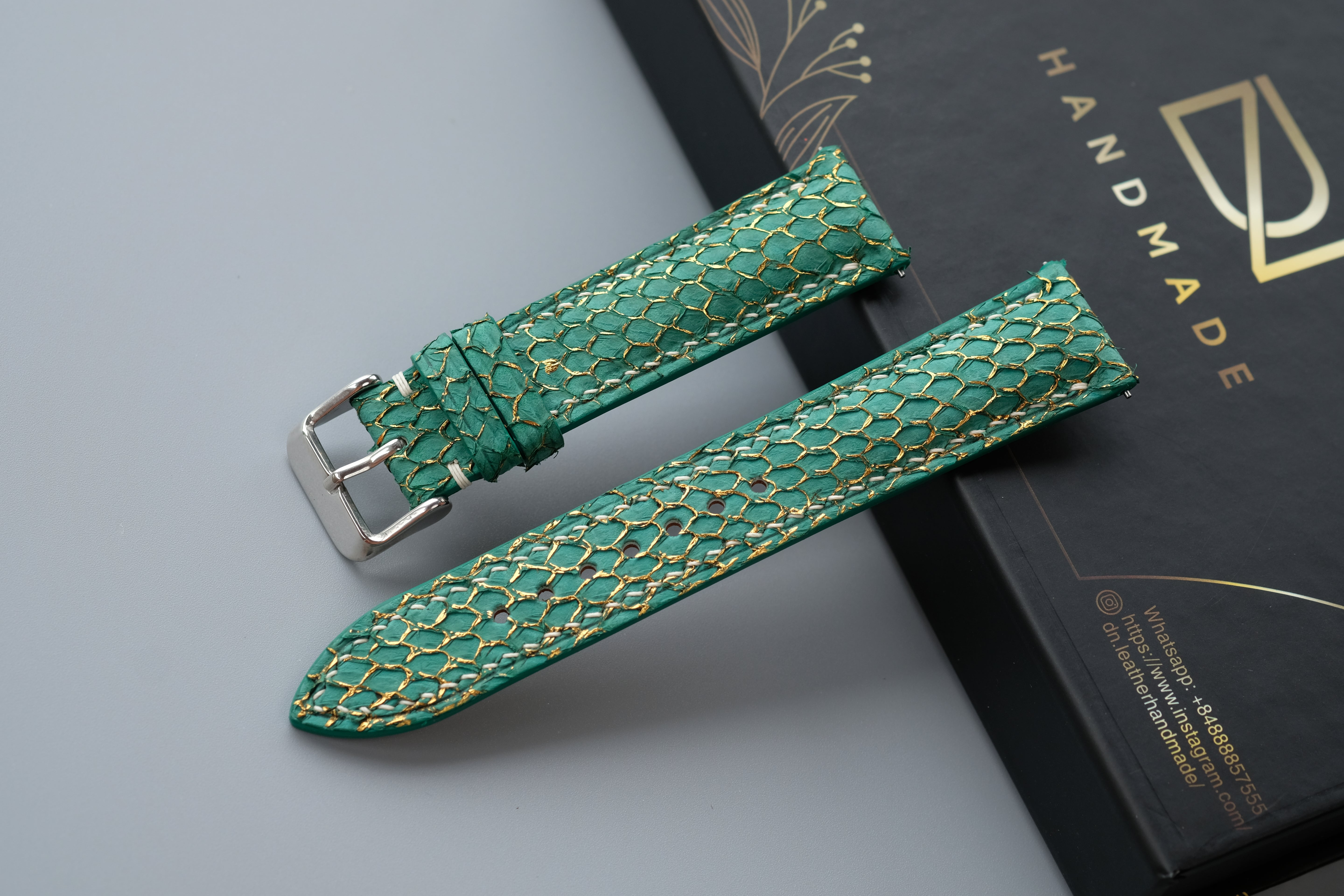 Salmon Leather Watch Strap – Custom Sizes 10mm to 26mm