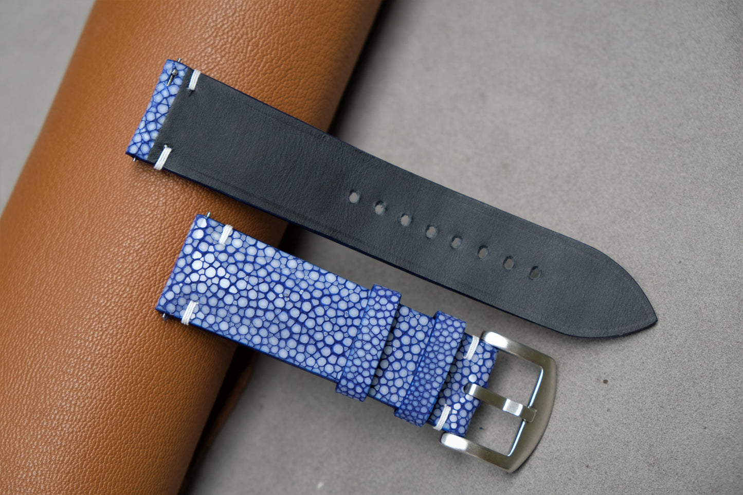 Blue Stingray Leather Watch Strap