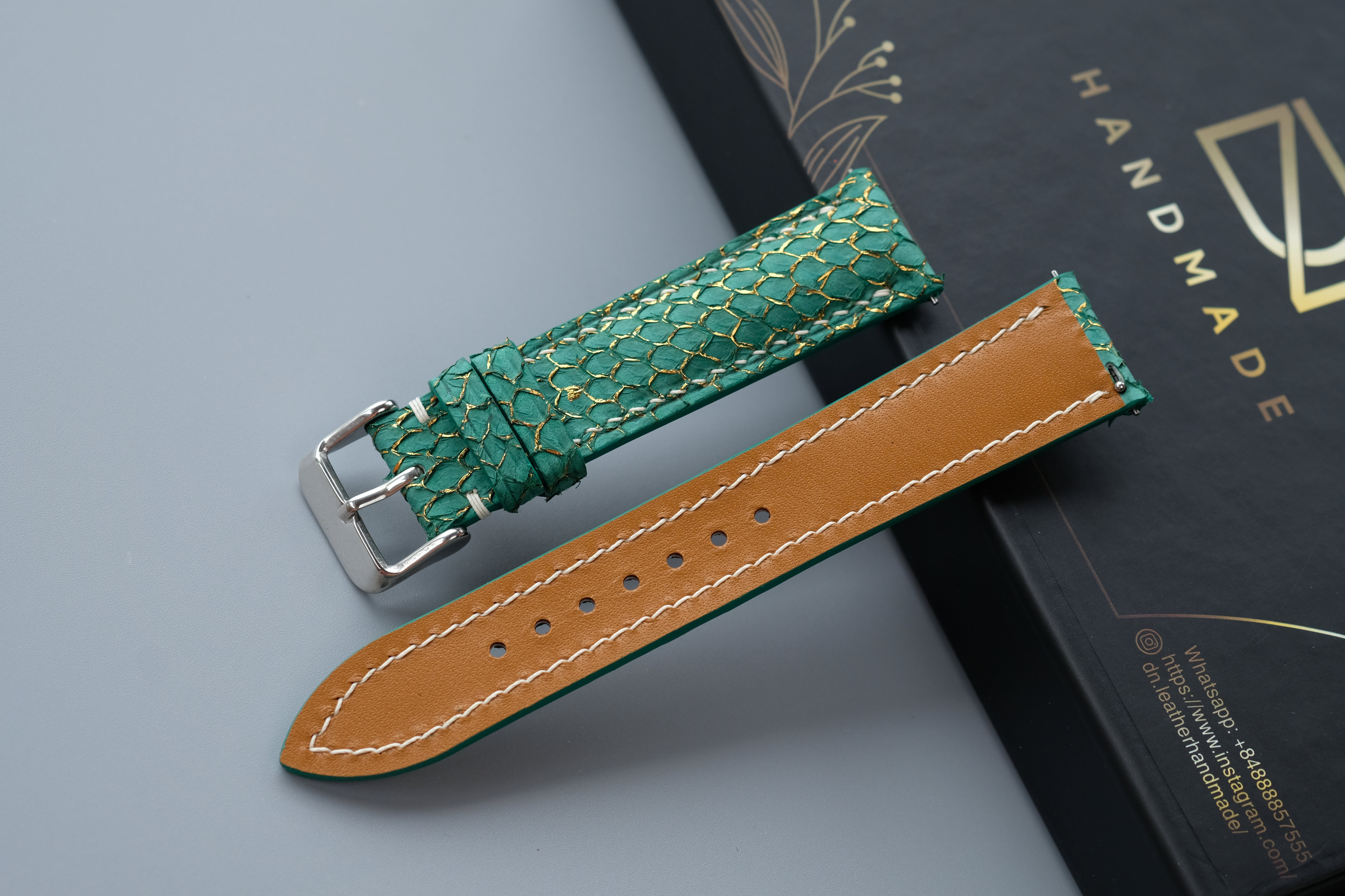 Salmon Leather Watch Strap – Custom Sizes 10mm to 26mm