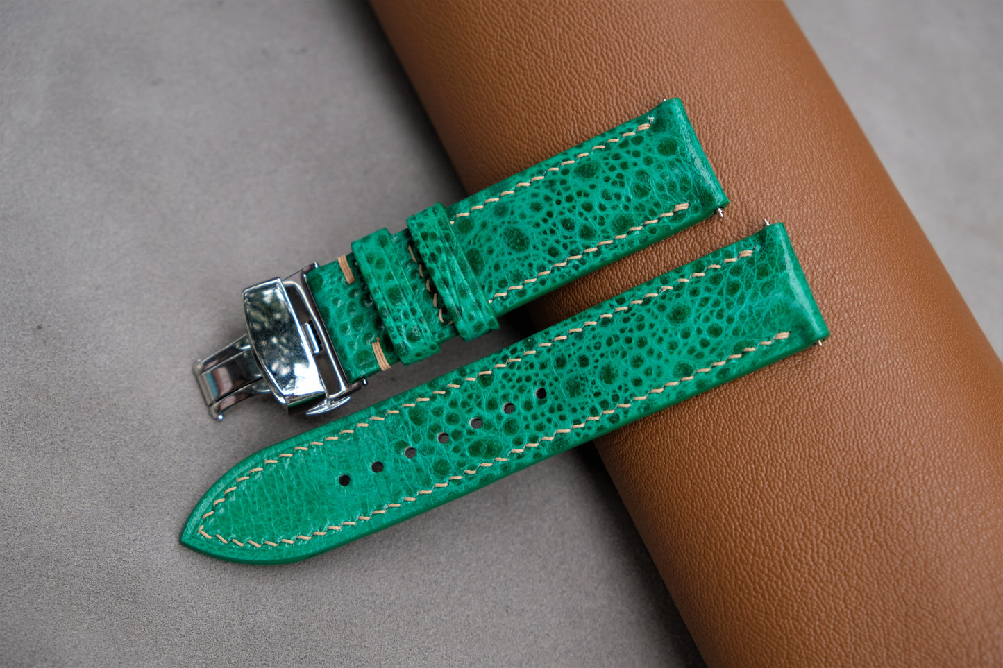 Green Toad Leather Watch Strap