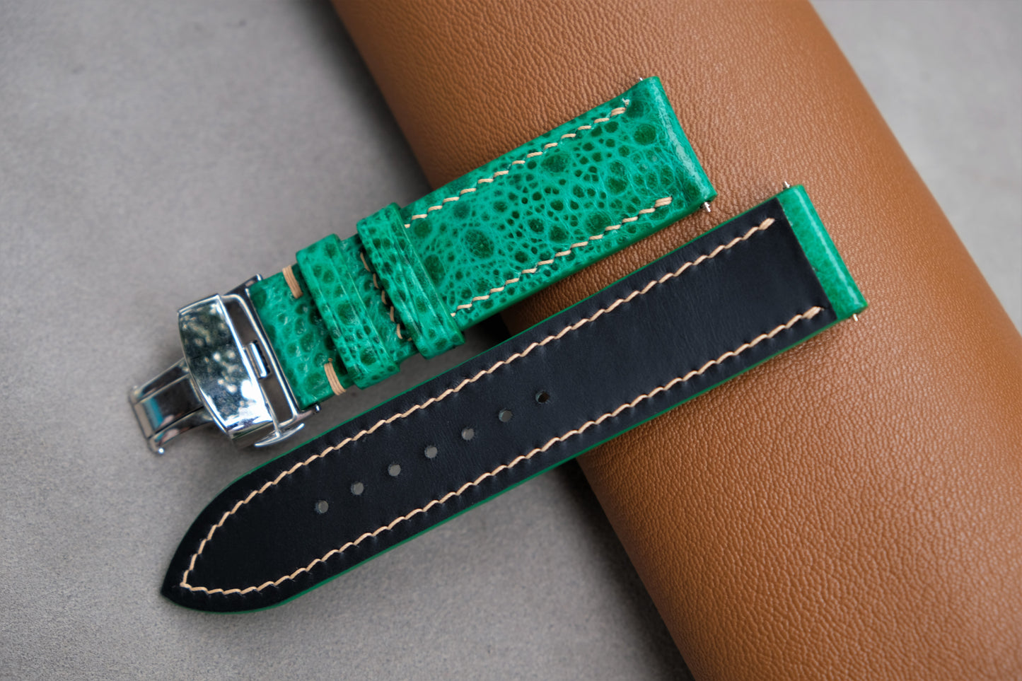 Green Toad Leather Watch Strap