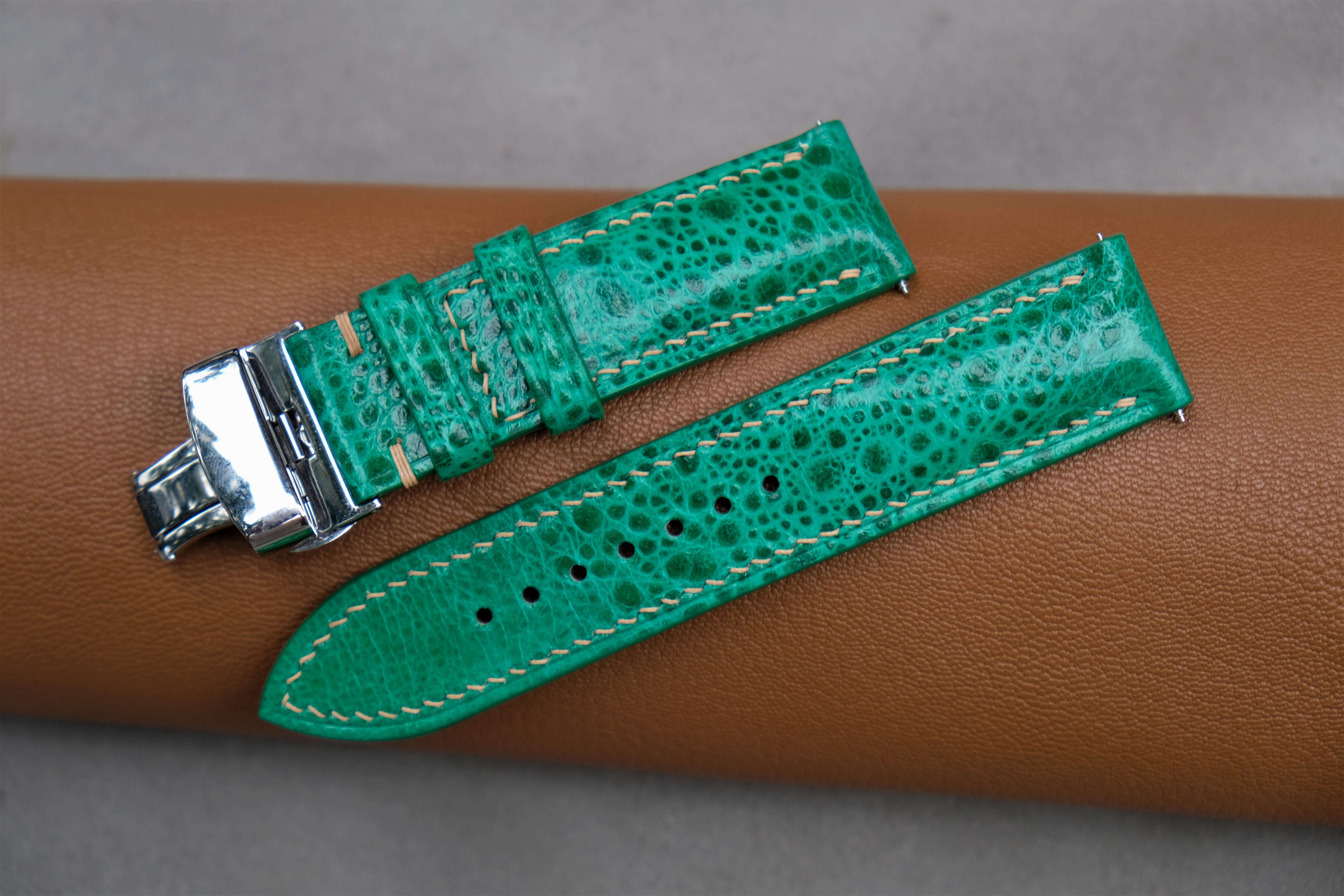 Green Toad Leather Watch Strap