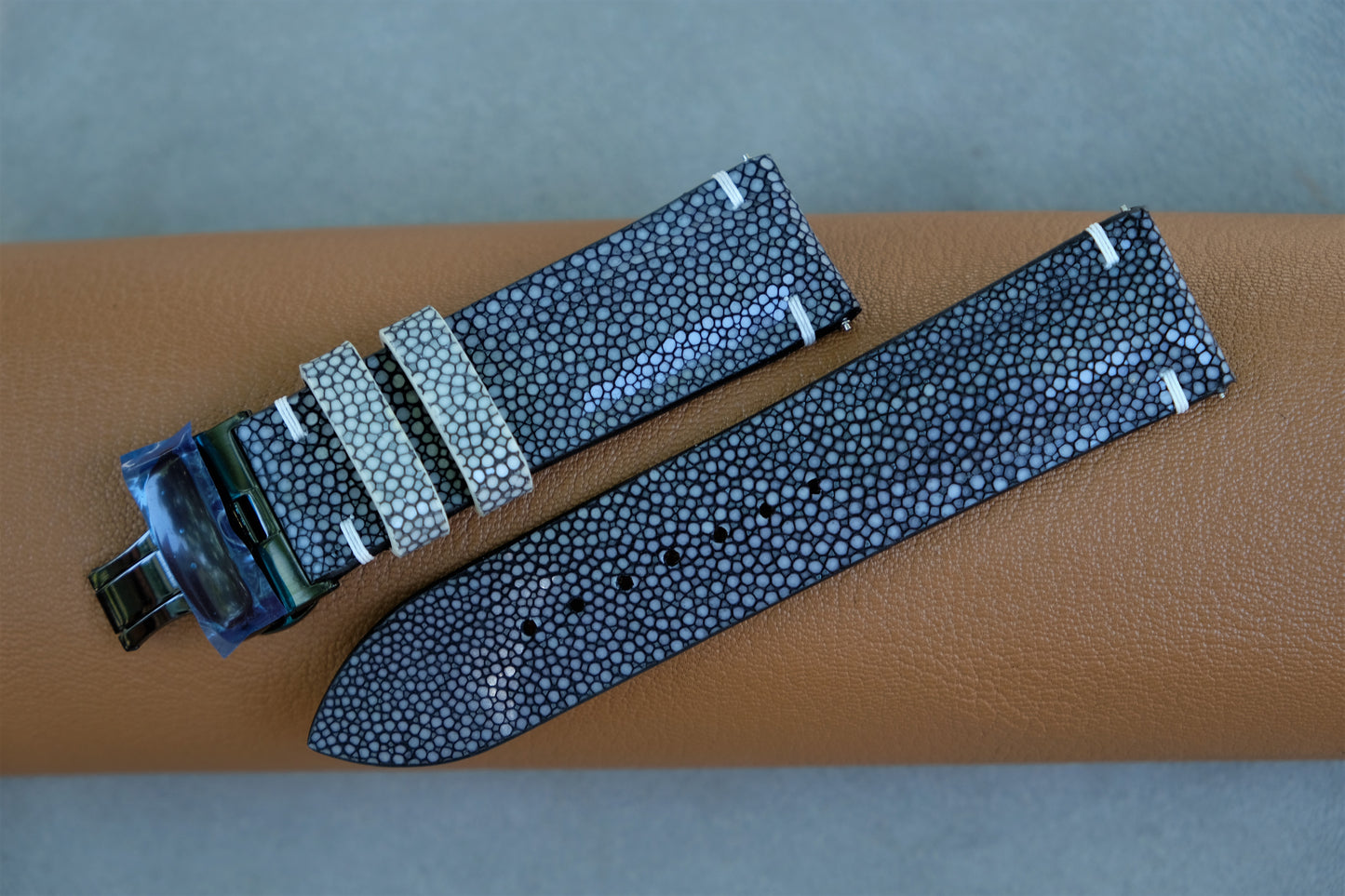 Black Stingray Leather Watch Strap