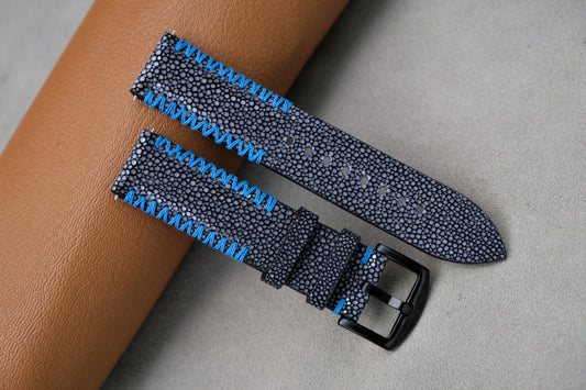 Black Stingray Leather Watch Strap