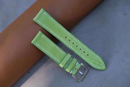 Light Green Lizard Leather Watch Strap