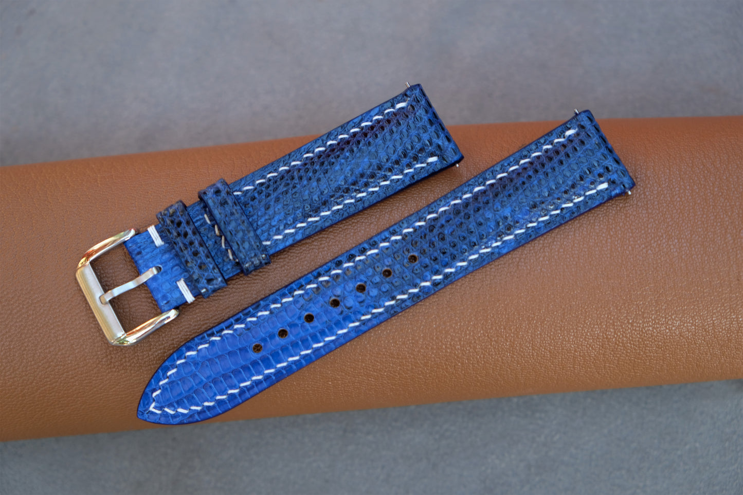 Blue Lizard Leather Watch Strap