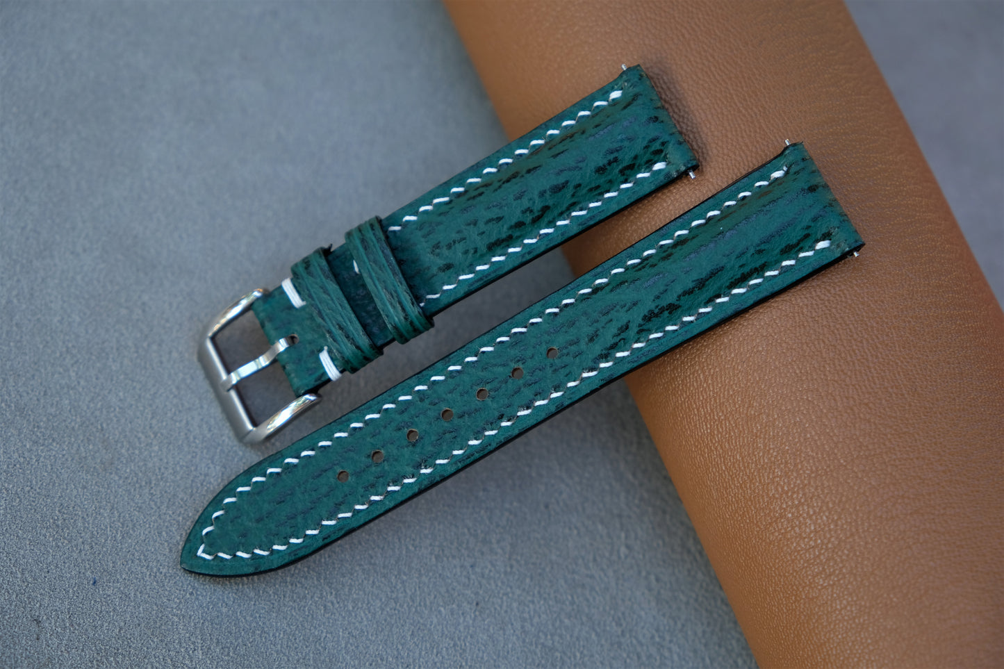 Green Shark Leather Watch Strap