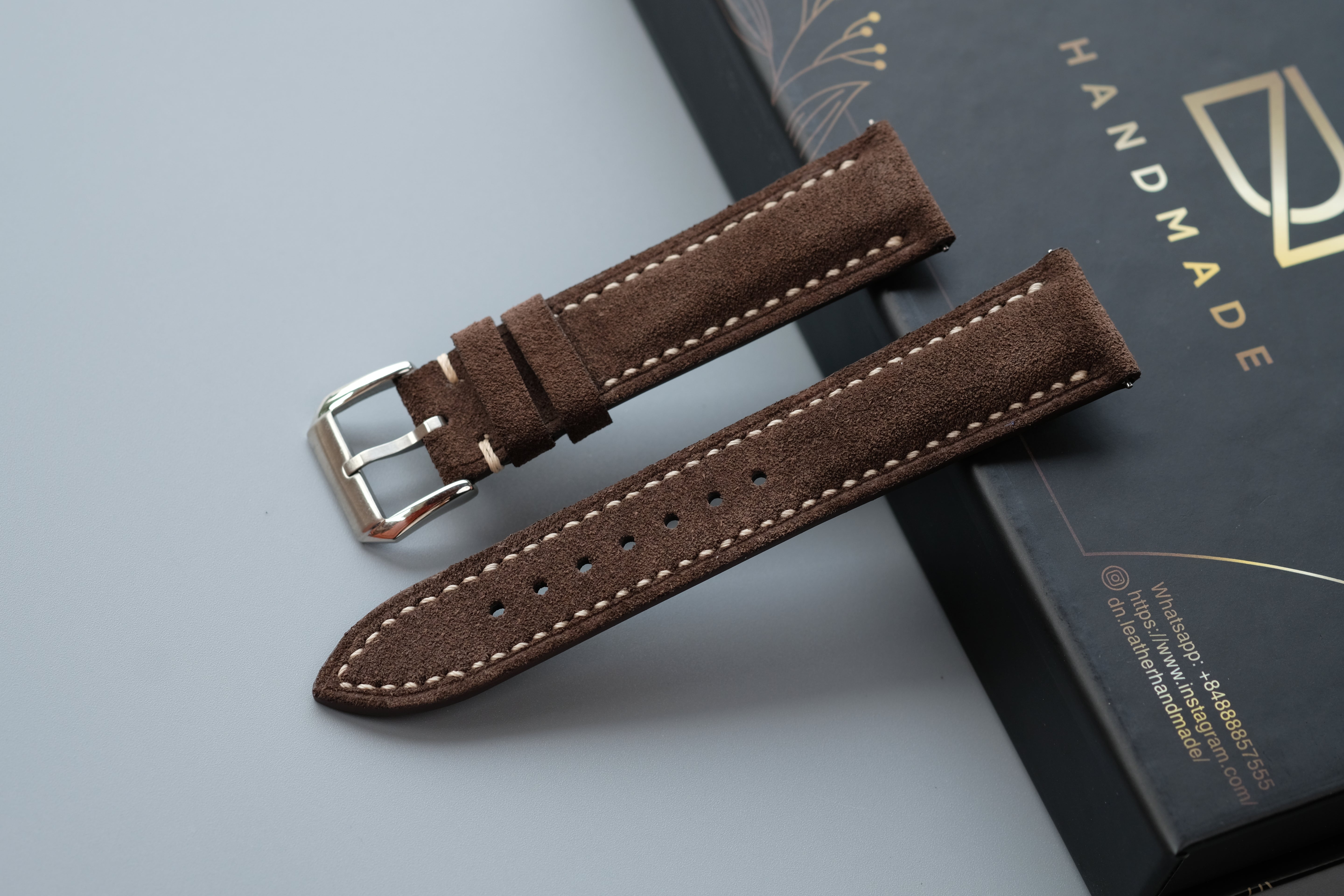 Brown Suede Leather Watch Strap – Custom Sizes 10mm to 26mm