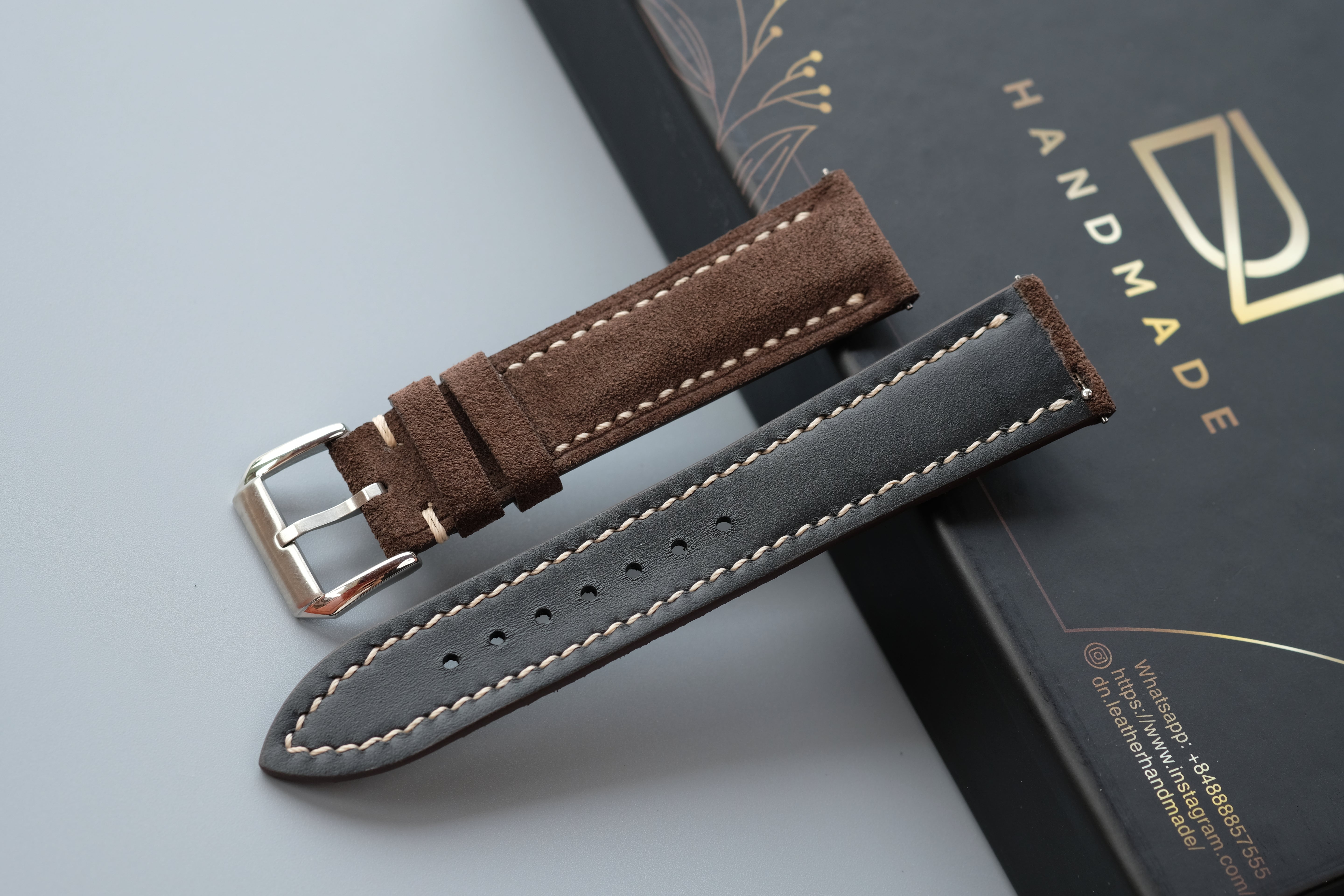 Brown Suede Leather Watch Strap – Custom Sizes 10mm to 26mm