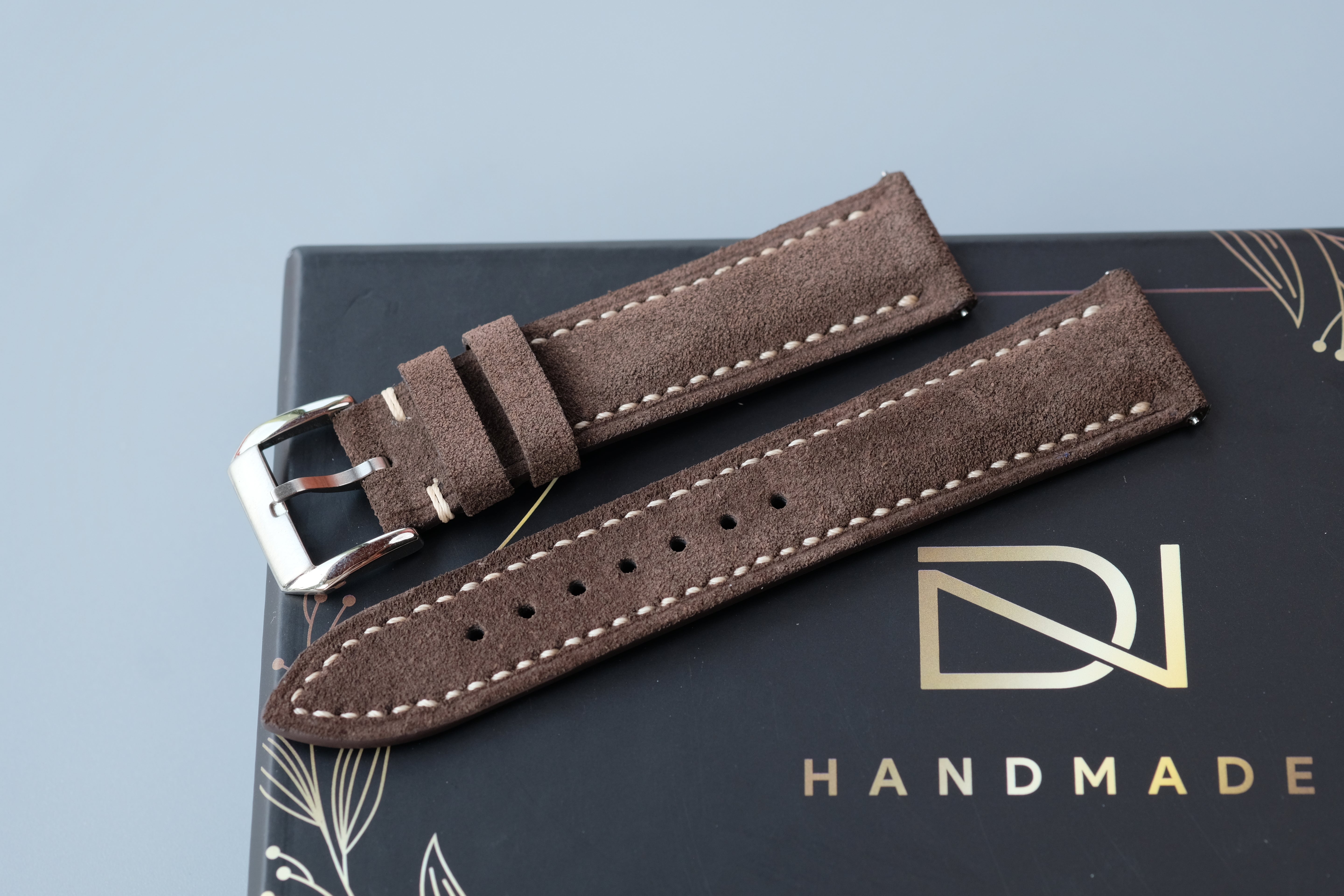 Brown Suede Leather Watch Strap – Custom Sizes 10mm to 26mm