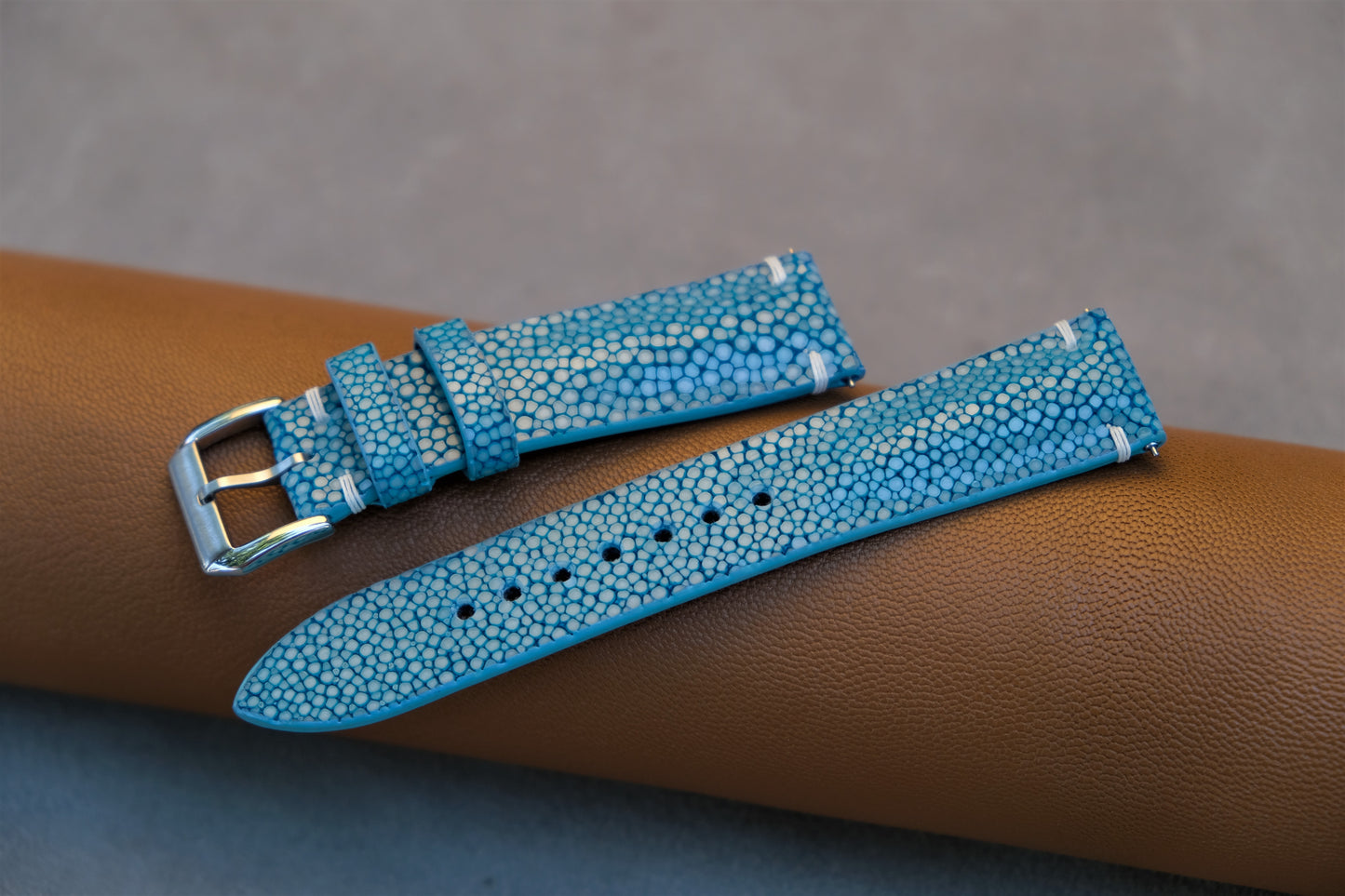 Turquoise Stingray Leather Watch Strap