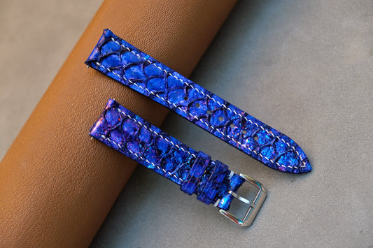 Blue Carp Leather Watch Strap