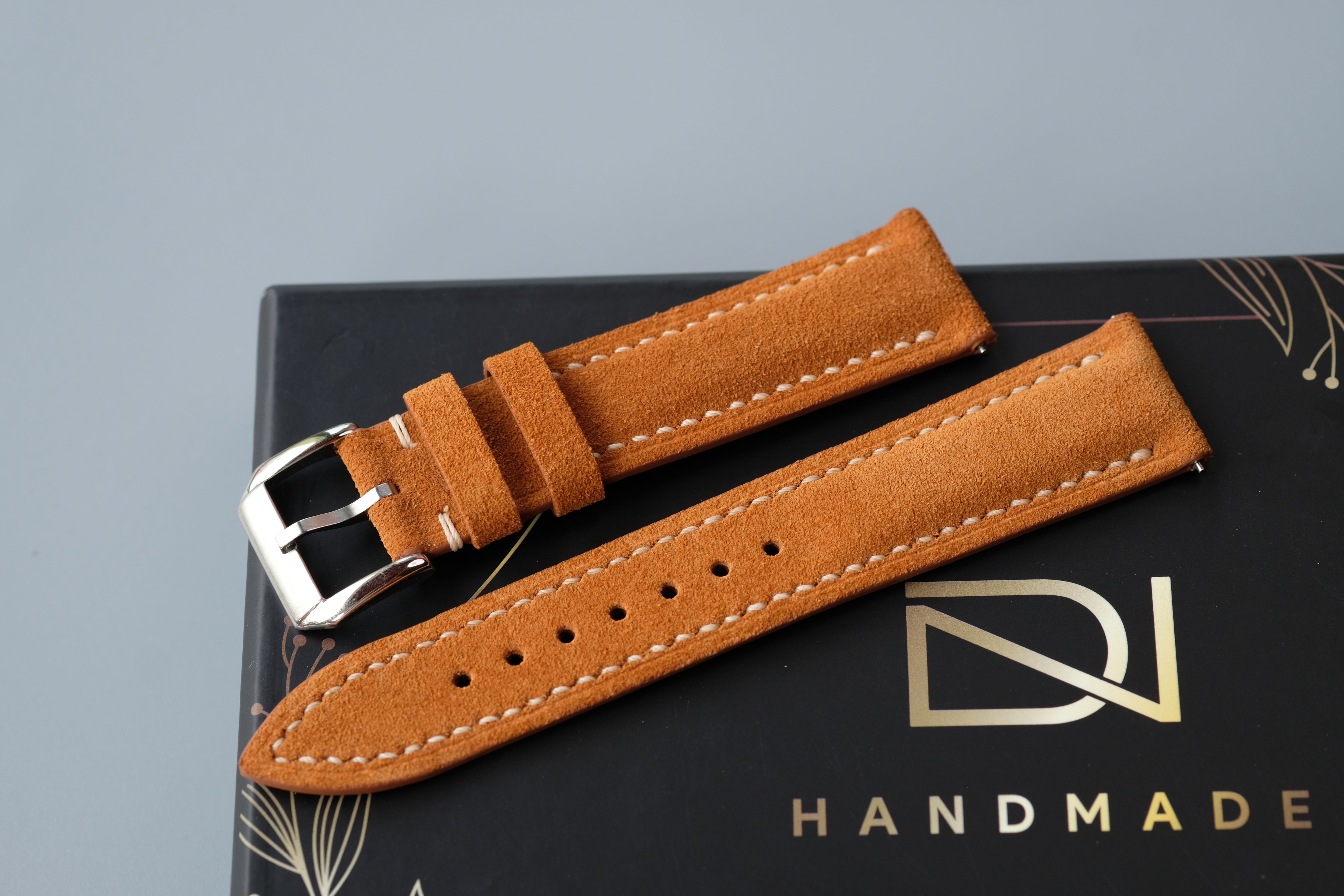 Cow Yellow Suede Leather Watch Strap – Custom Sizes 10mm to 26mm