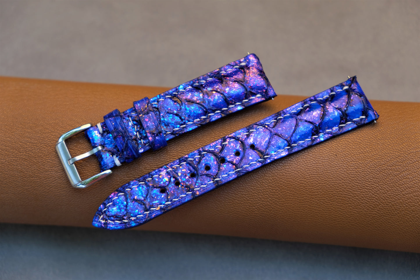 Blue Carp Leather Watch Strap