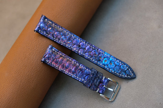 Blue Galaxy Carp Leather Watch Strap