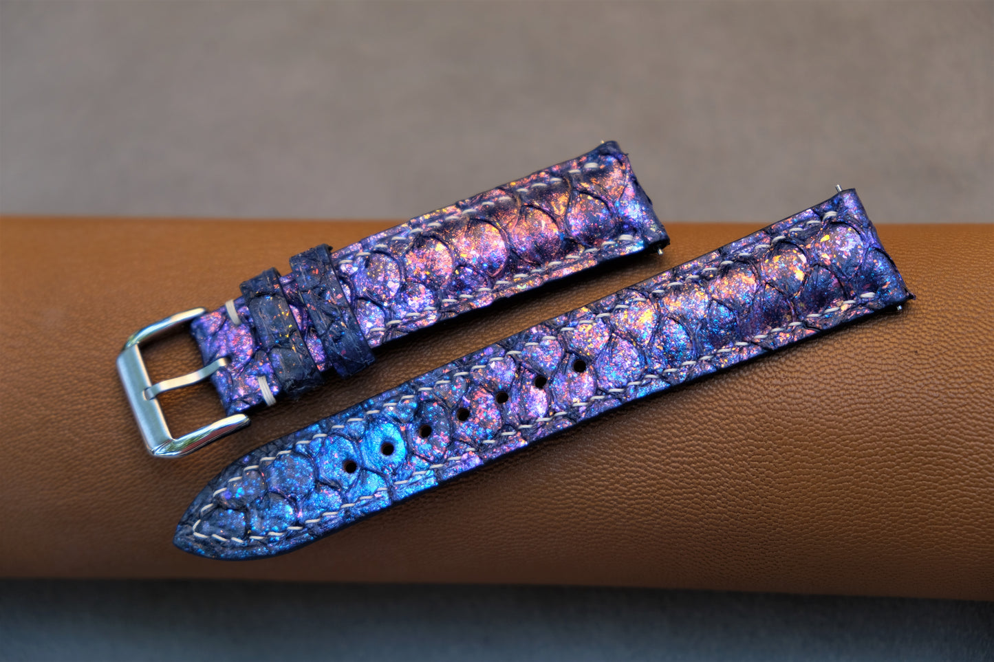 Blue Galaxy Carp Leather Watch Strap