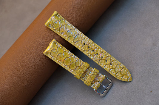 Yellow Carp Leather Watch Strap