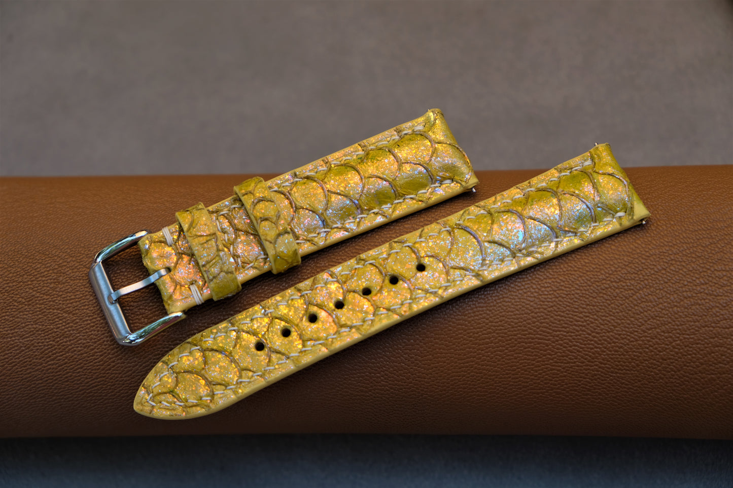 Yellow Carp Leather Watch Strap