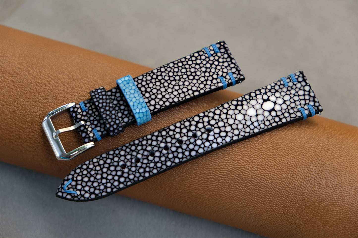 Black Stingray Watch Strap 1 Pearl In The Center