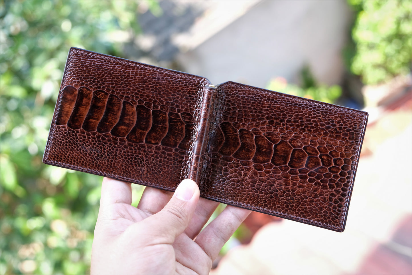 The Money Clip Is Handmade 100% from high quality ostrich foot skin