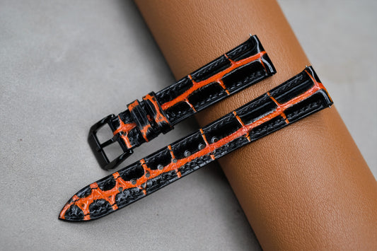 Patina Black Alligator Leather Watch Strap