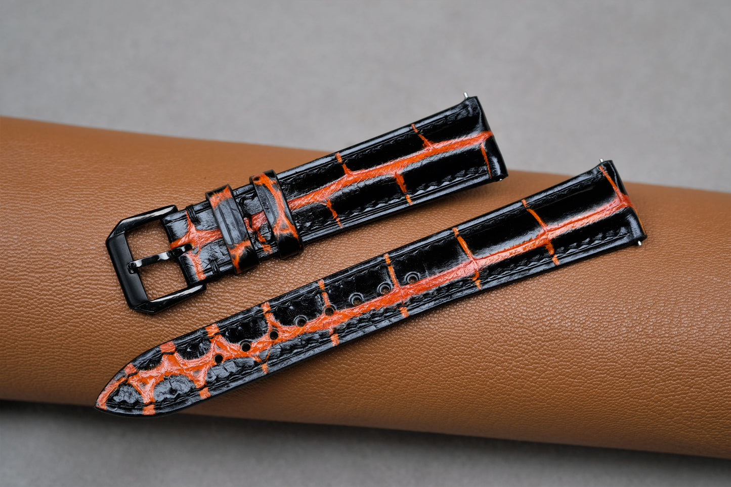 Patina Black Alligator Leather Watch Strap