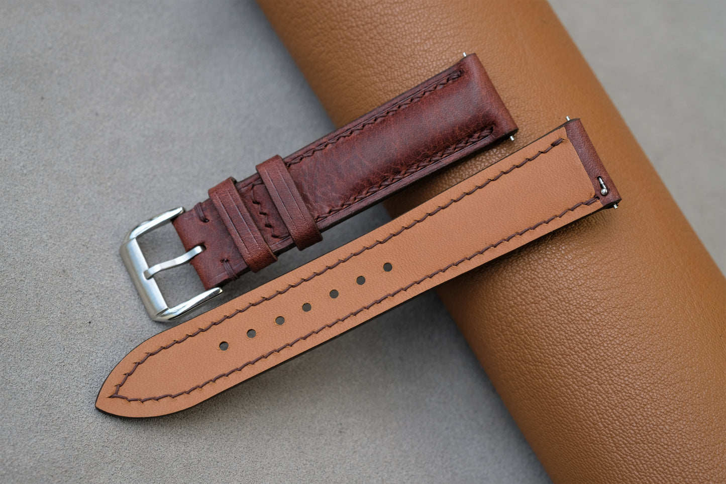 Chocolate Badalassi Waxy Leather Watch Strap