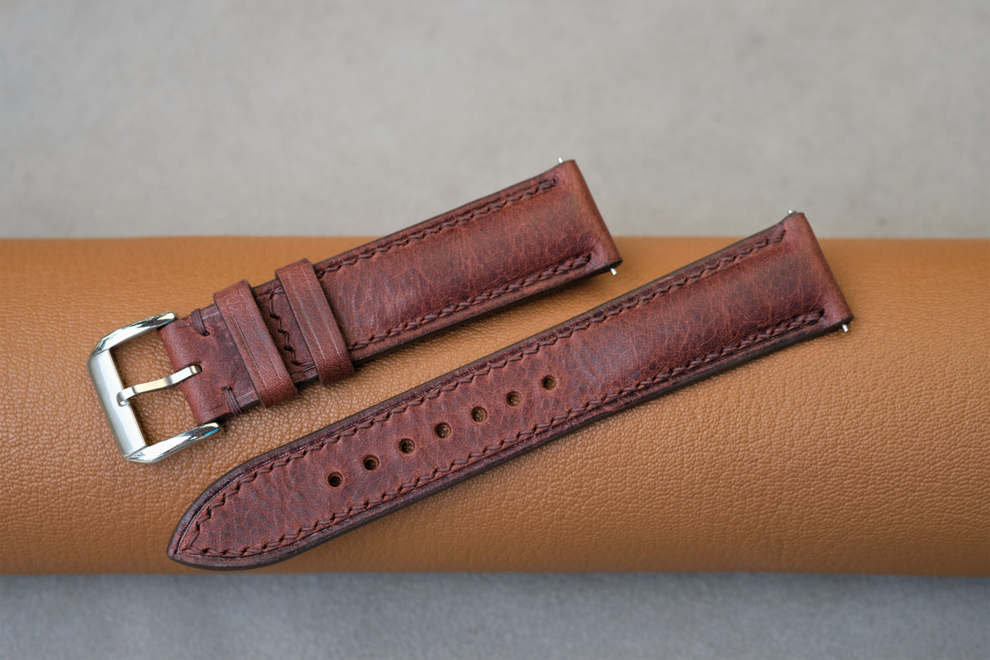 Chocolate Badalassi Waxy Leather Watch Strap