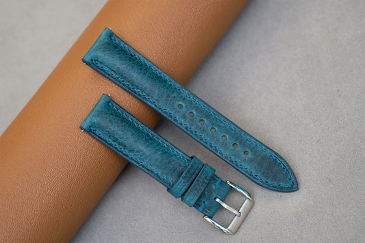 Turquoise Badalassi Waxy Leather Watch Strap