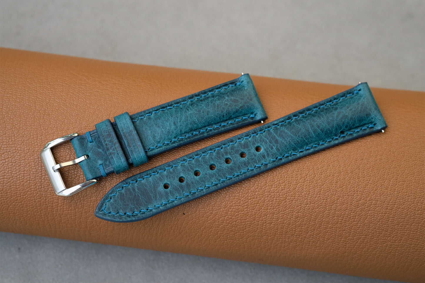 Turquoise Badalassi Waxy Leather Watch Strap