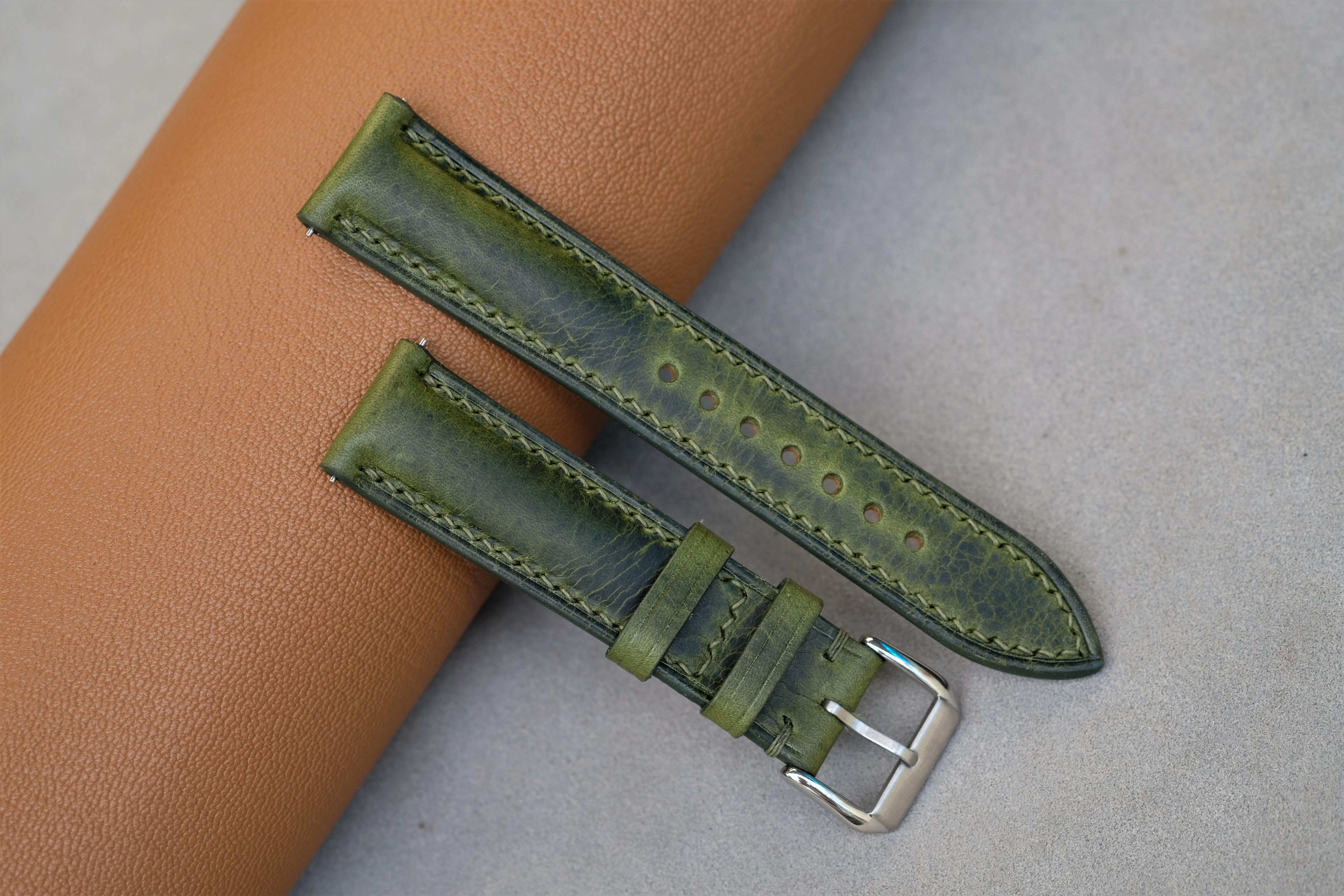 Green Badalassi Waxy Leather Watch Strap
