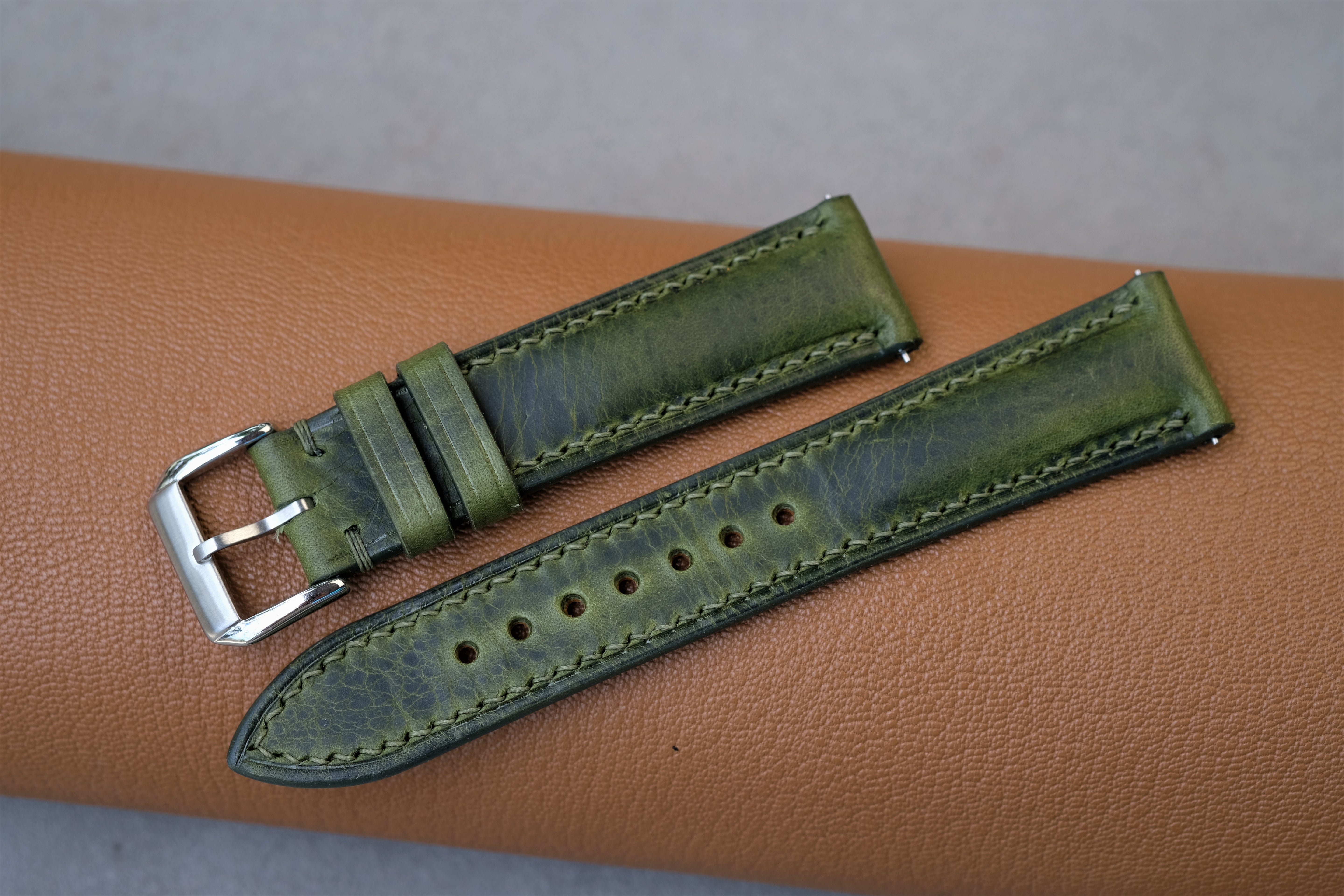 Green Badalassi Waxy Leather Watch Strap