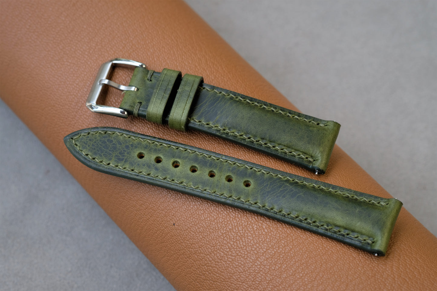 Green Badalassi Waxy Leather Watch Strap