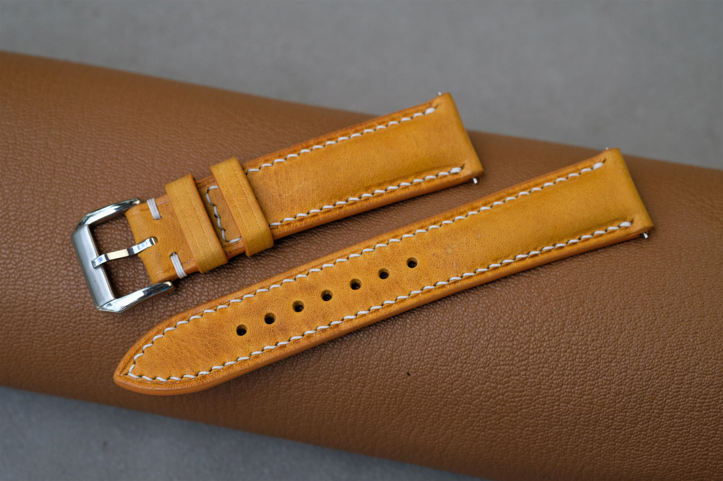 Yellow Badalassi Waxy Leather Watch Strap