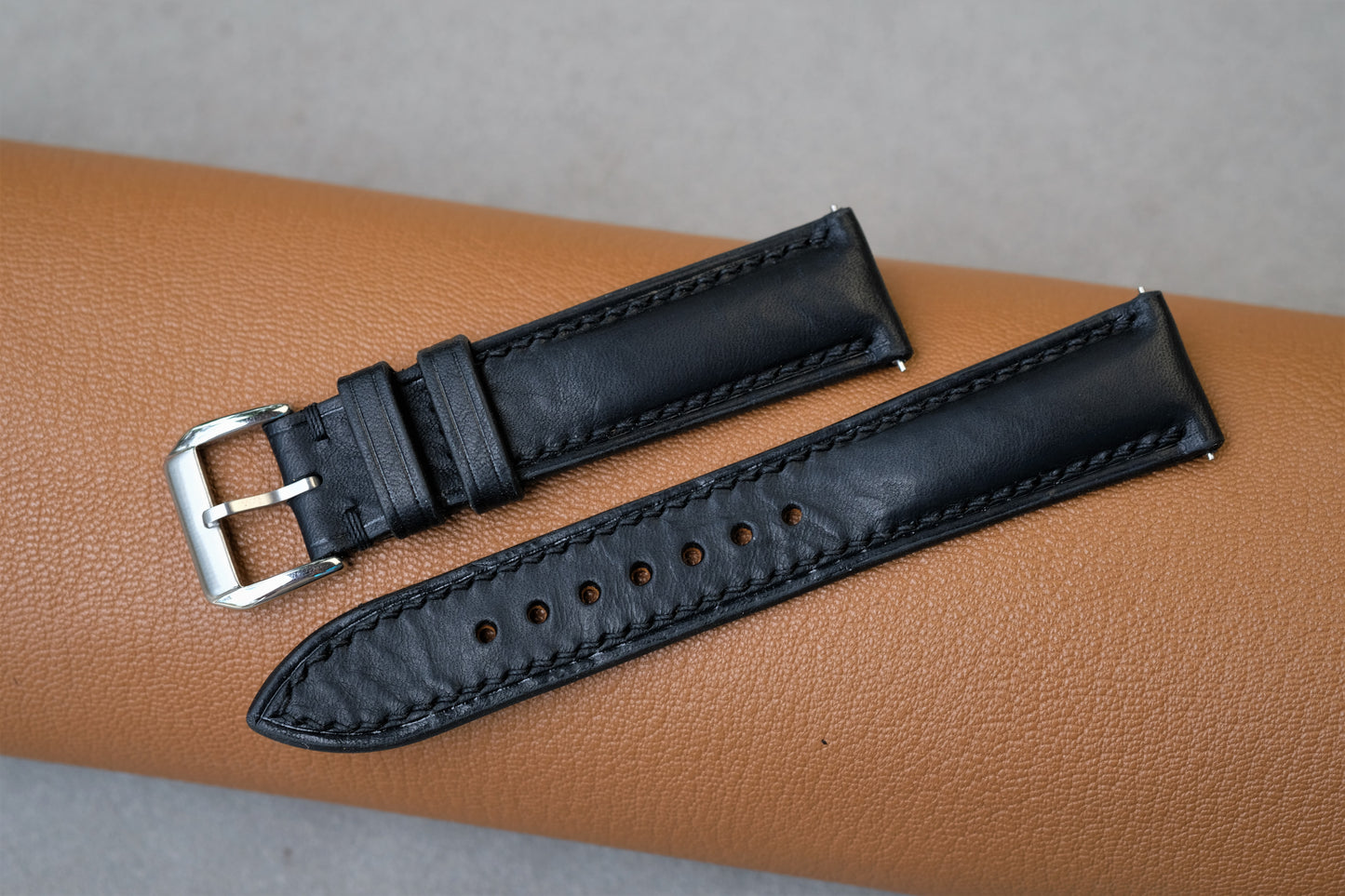 Black Badalassi Waxy Leather Watch Strap