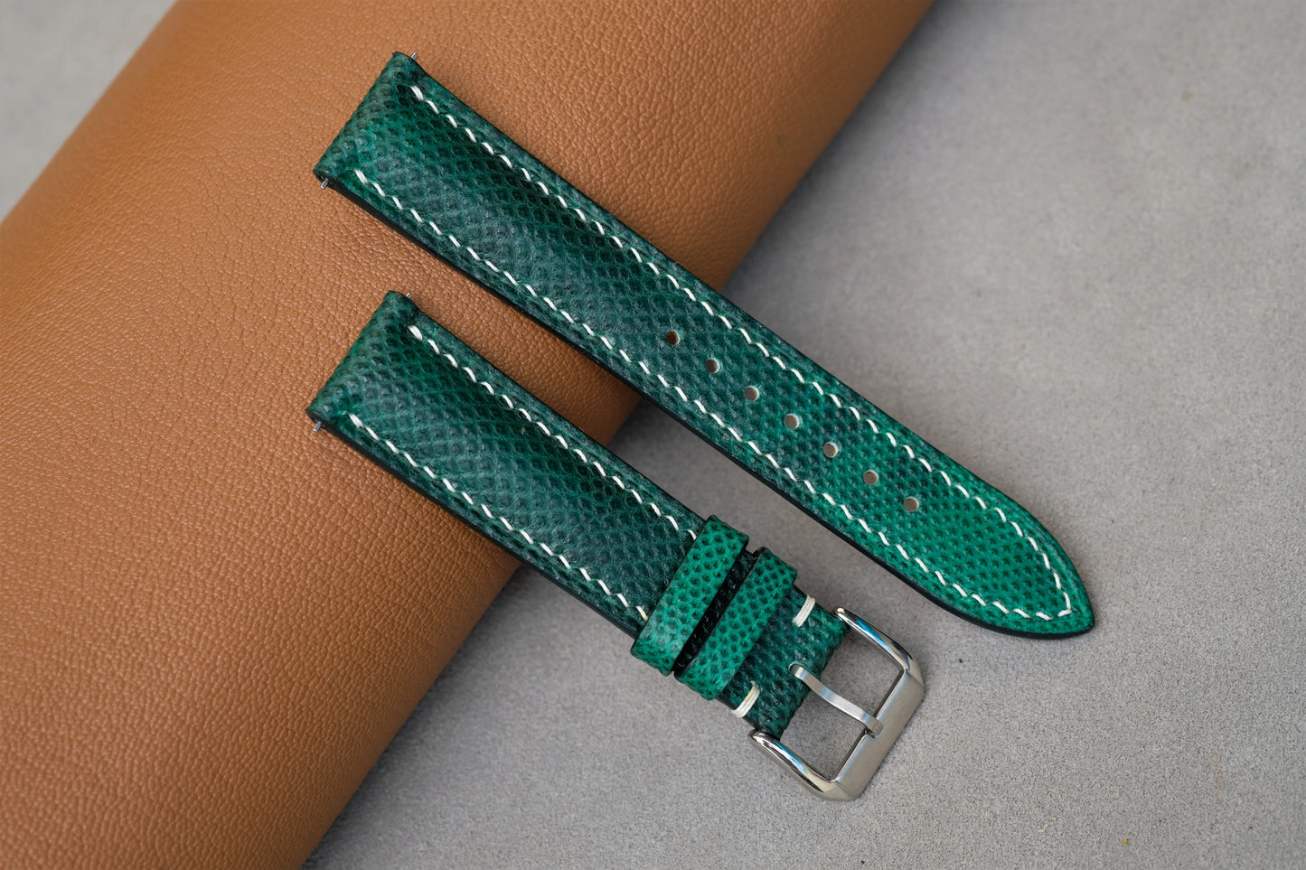 Green Snakeskin Leather Watch Strap