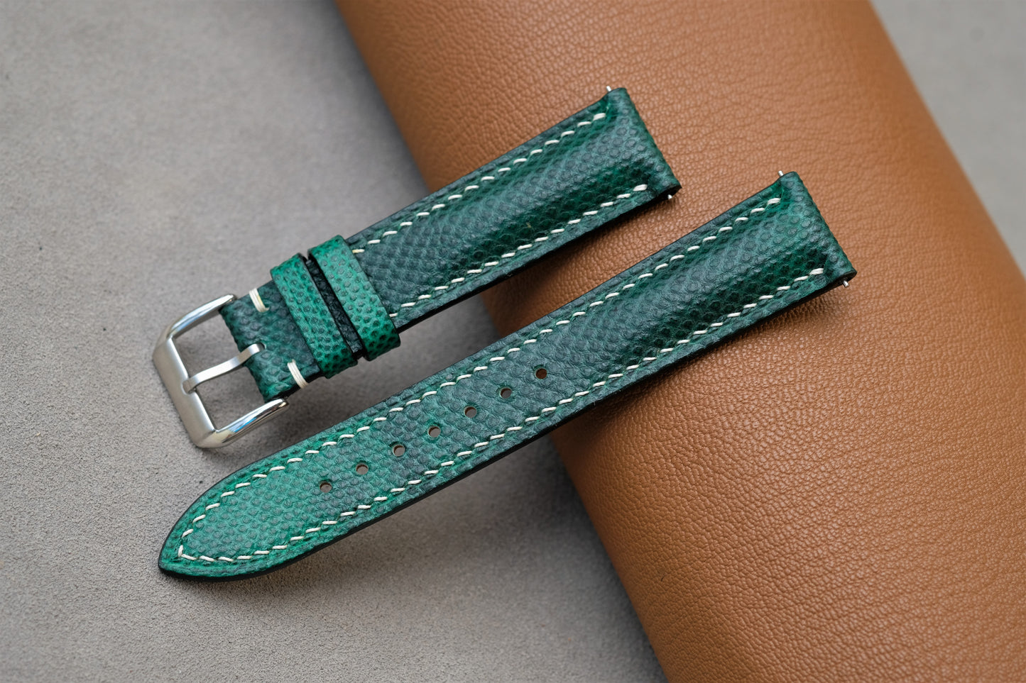 Green Snakeskin Leather Watch Strap