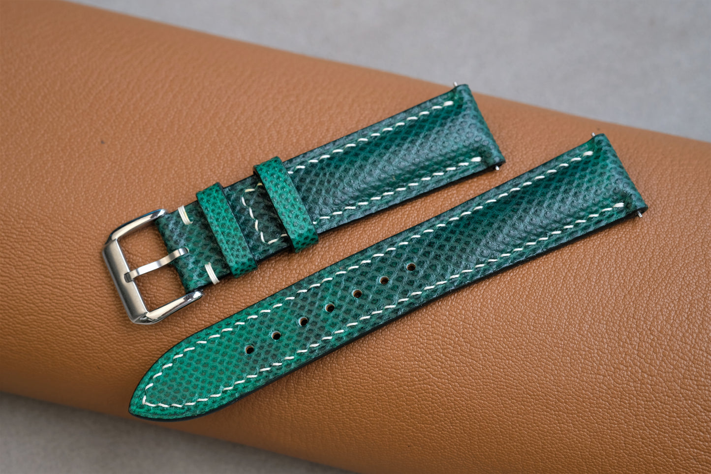 Green Snakeskin Leather Watch Strap