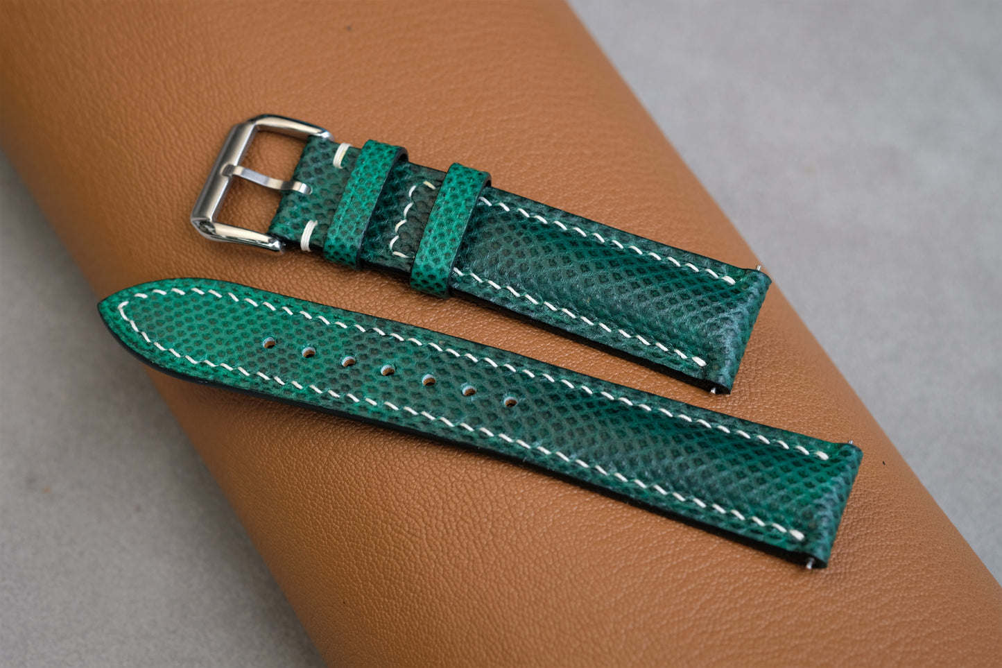 Green Snakeskin Leather Watch Strap