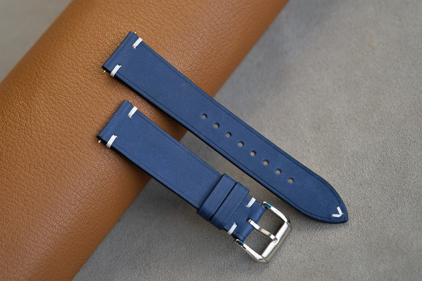 Navy Blue Maya Leather Watch Strap