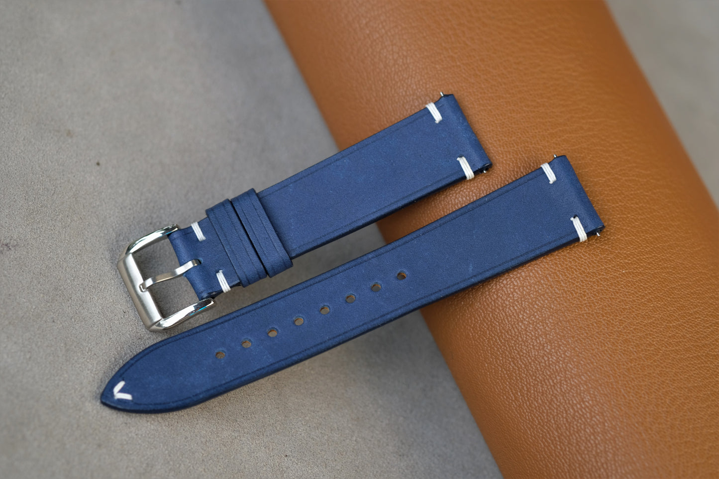 Navy Blue Maya Leather Watch Strap