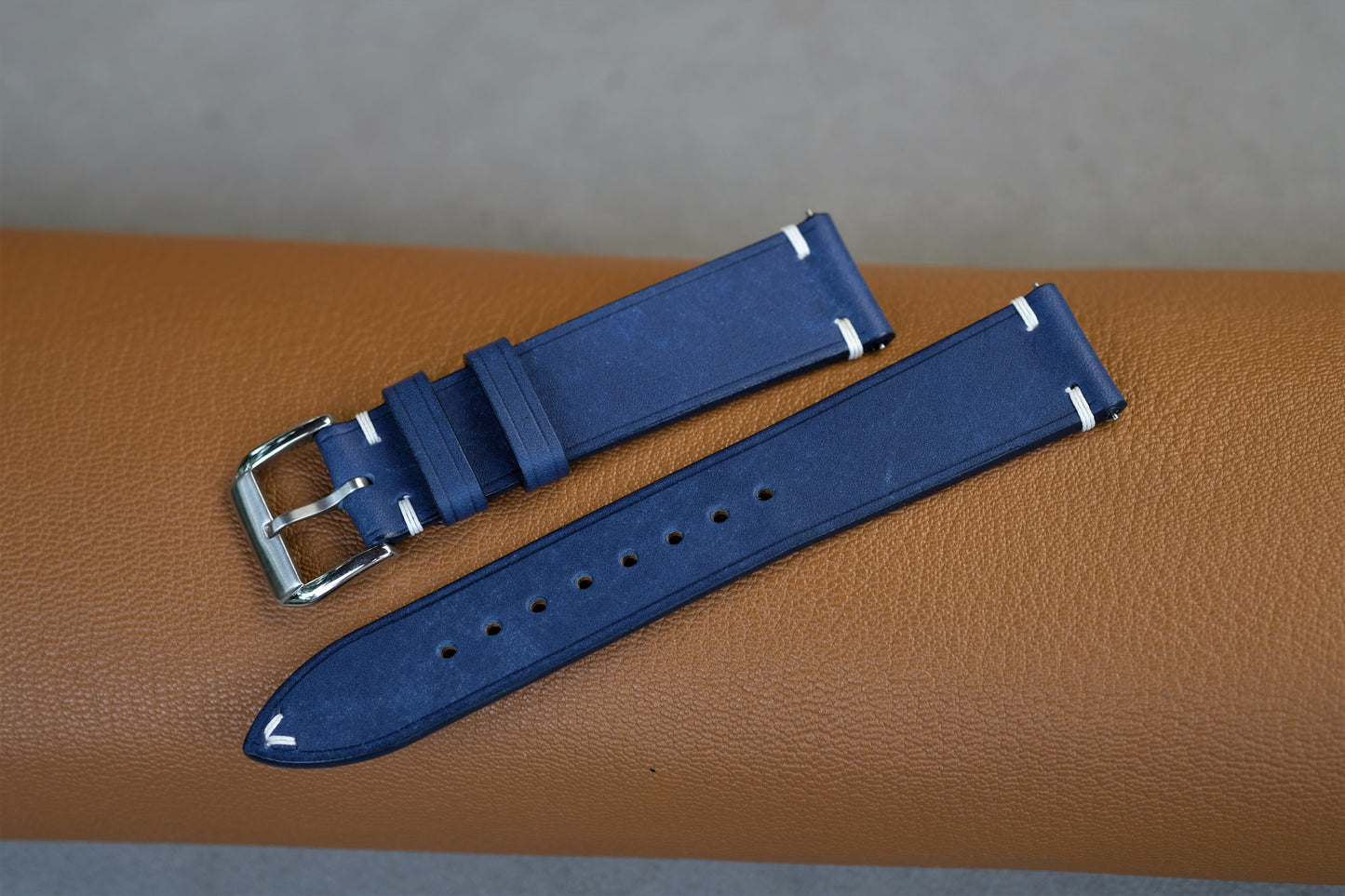 Navy Blue Maya Leather Watch Strap