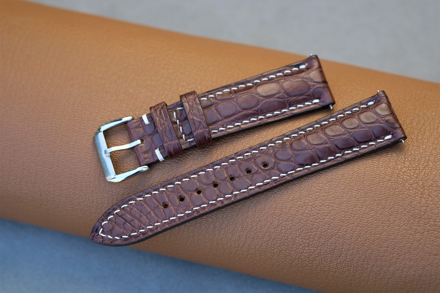 Chocolate Alligator Leather Watch Strap